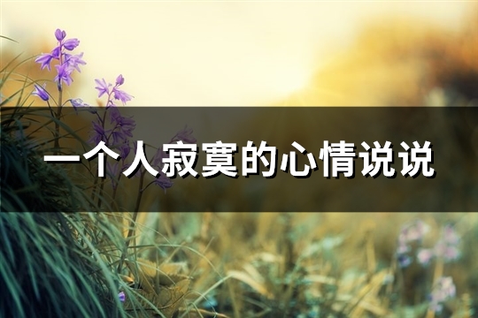 一个人寂寞的心情说说(汇总107句)