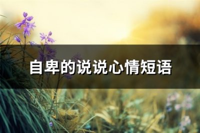 ​自卑的说说心情短语(推荐90句)